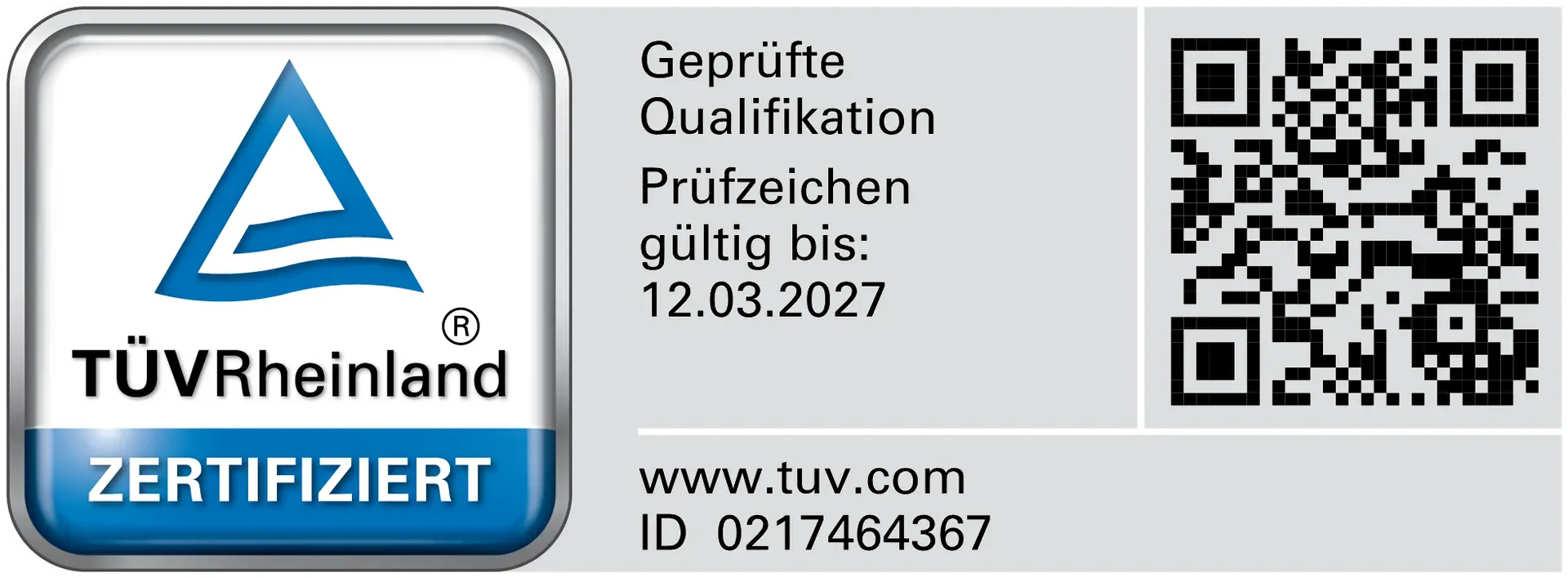 TÜV Rheinland — zertifiziert